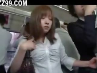 Mosaic: chlipný mladý žena miluje získavanie fucked podľa autobus passenger