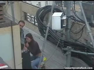 Spion camera vangst neuken op roof top